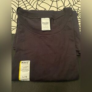 Make Market Men's Black Shirt, large, Long sleeve 100% cotton, 29 1/2 length